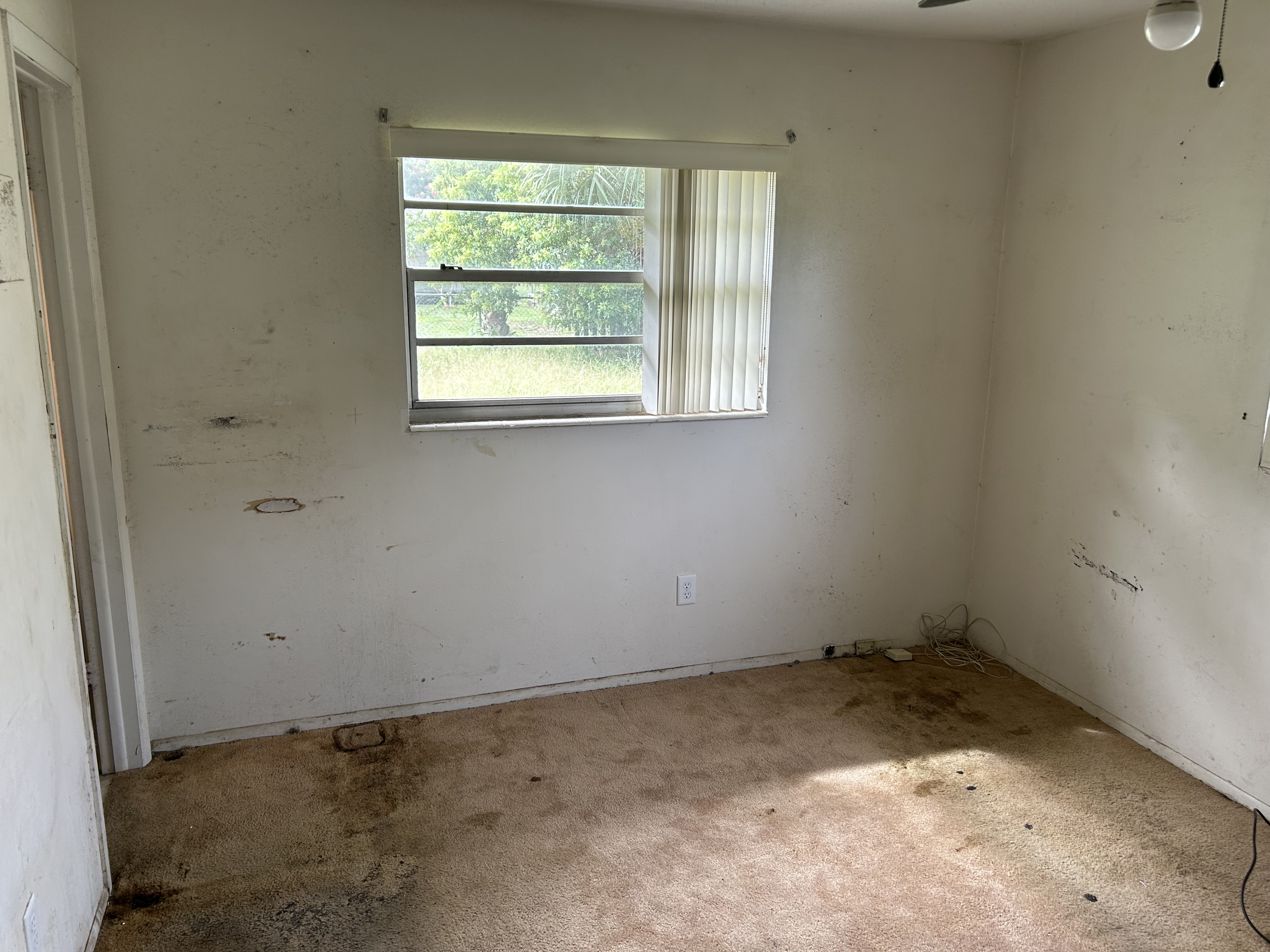 Damaged room during a walkthrough